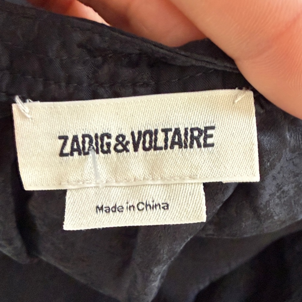 Zadig & Voltaire Black Maxi Dress Long Sleeve  Roar Jac Python Silk Blend Med - Picture 11 of 12